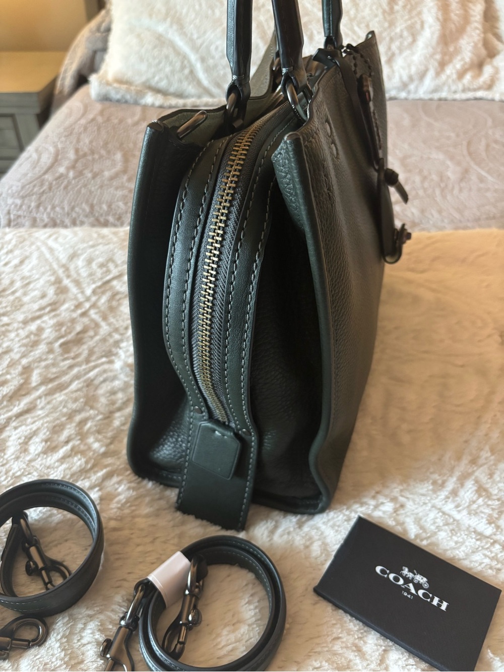 Coach Rogue 30 in Green (Amazon)/Gunmetal - Picture 7 of 16
